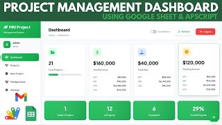 Google Apps Script | Project Management System Dashboard with Task Reminders | D28