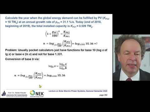 Solution of Exercise 7 of Course "Solar Electric Energy Systems"