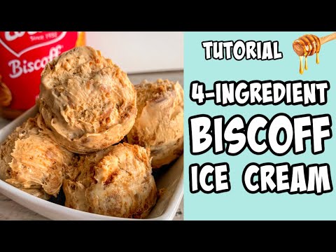 4-Ingredient Biscoff Ice Cream! Recipe tutorial