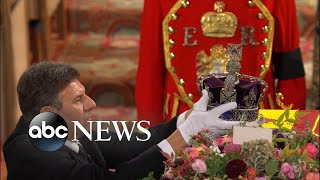 Imperial State Crown, orb and sceptre removed from Queen Elizabeth II's coffin | ABC News