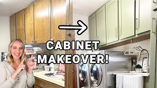 UPDATE YOUR OLD CABINET DOORS ON A BUDGET! (Laundry Room Makeover Part 2)