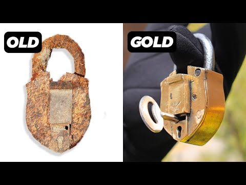 Vintage Rusty Door Lock with Missing Key Restoration - How to restore a Door Lock