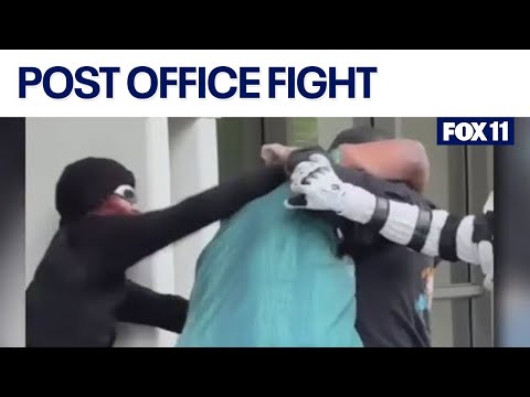Brentwood post office fight: 'First Amendment defenders' get in fight with woman with cane, bystande