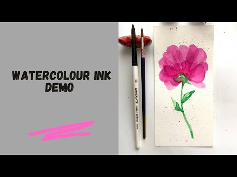 Watercolour Ink Floral Demo | YouTube #shorts | Winsor&Newton Inks | Painting Flowers | Jasvir Kambo