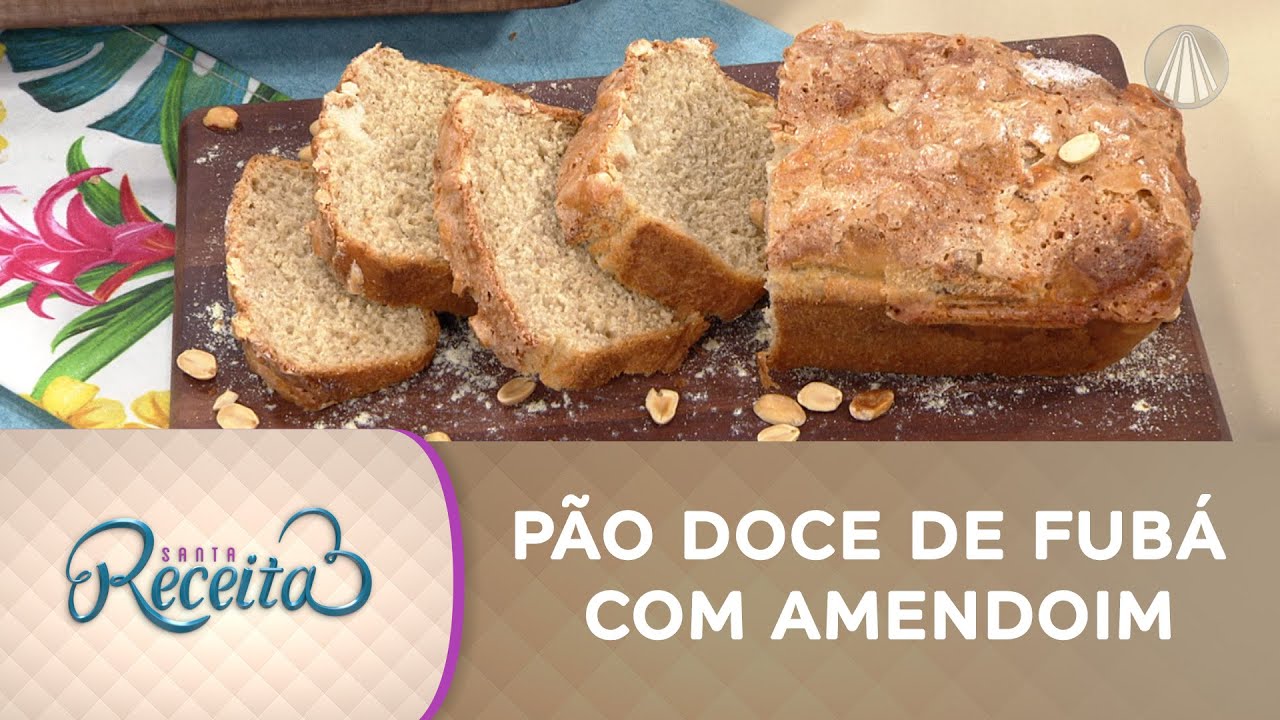 Pão doce de Fubá com Amendoim para acompanhar seu café da tarde