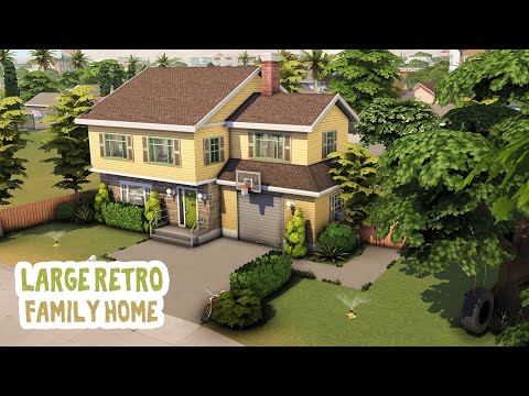 Large Retro Home for 6 Sims ✌️ || The Sims 4: Speed Build