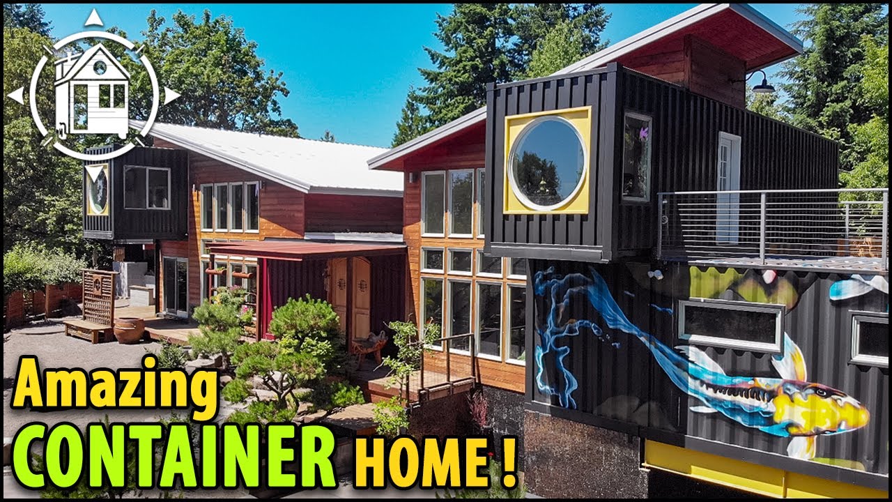 This huge container home started as a bet.. then he built it