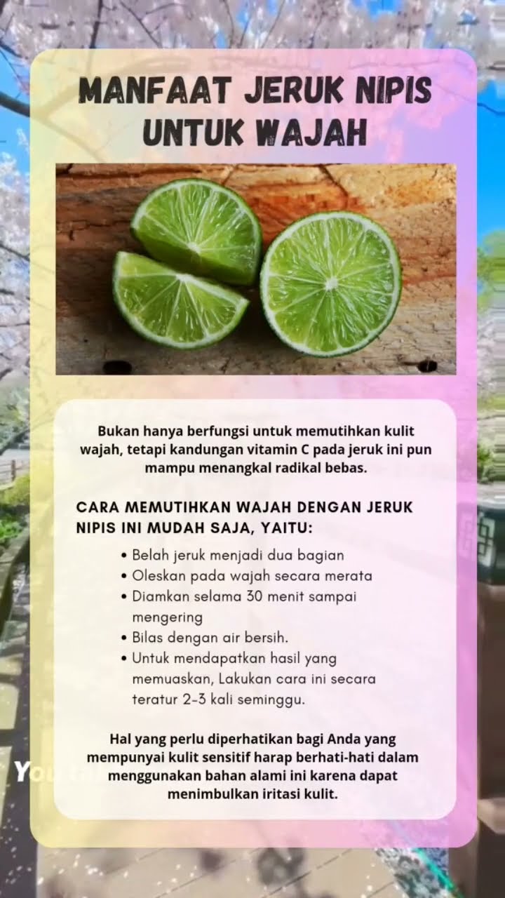 Jeruk nipis, si kecil yang punya banyak manfaat untuk wajah! 🍋✨ Siap bikin kulitmu lebih bersinar?