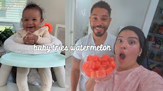 Baby tries Watermelon for the First Time!! *so cute*