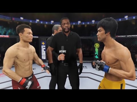 Korean Zombie vs Bruce Lee UFC 4 Simulation (AI)