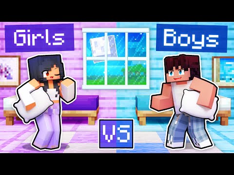 My GIRLS vs BOYS Sleepover In Minecraft!