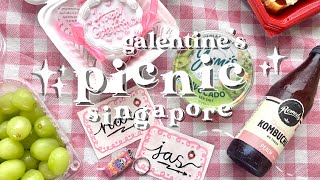 mini vlog: galentine’s picnic in singapore 🧺🍓🎀