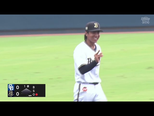 【ファーム】初回から軽快な守備を魅せる!! バファローズ・宜保翔の華麗なランニングスロー!! 2025年7月8日 オリックス・バファローズ 対 中日ドラゴンズ