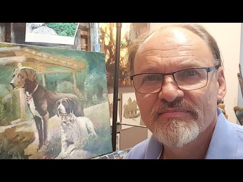 Daily Art Adventure 182. Oil Details On The Dog Portrait.