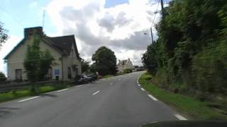 preview picture of video 'Driving Through Gouarec (Towards Rostrenen), Cotes d'Armor, Brittany, France 12th July 2009'