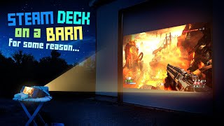 Playing the Steam Deck on a MASSIVE 15' screen!