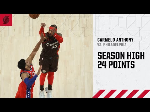 Carmelo Anthony catches fire in the fourth quarter | Highlights | Trail Blazers vs. 76ers