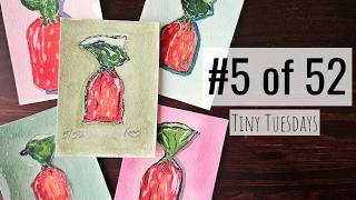 Tiny Watercolor Tutorial: Paint a Vintage Strawberry Candy (Beginner Friendly)