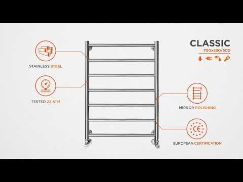 Водяной полотенцесушитель Mario Классик 1.1.0105.01.P (4820111350049, 700x530, хром/сатин/белый глянец/черный матовый/золото/бронза)