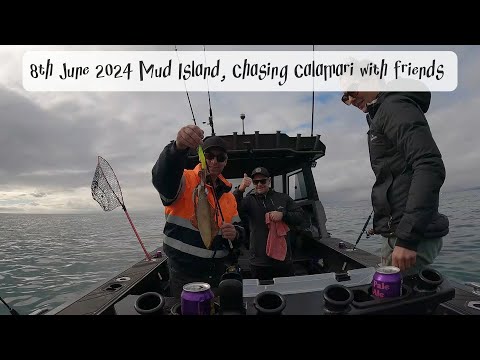 June 2024 - Ep 5 - Mud Island, chasing calamari with friends and Clicks Jigs Propsec