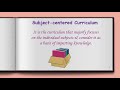 Subject-centered Curriculum
