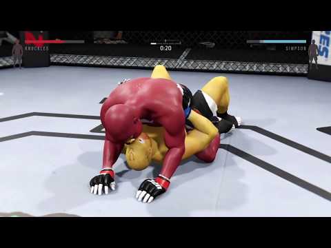 Ugandan Knuckles vs. Homer Simpson (EA sports UFC 2) - CPU vs. CPU - Crazy UFC 👊🤪
