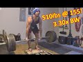 2 5'' Deficit Deadlift 510lbs @ 155!