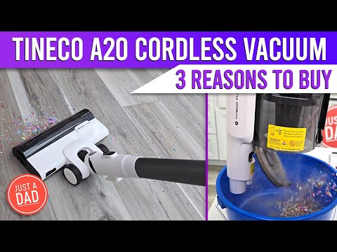Tineco A20 Cordless Stick Vacuum Cleaner, Powerful Suction, 3 Modes for Multi-Level Messes, 1L Larger Dustbin, Ergonomic Dual-Handle Design, Wall-Mount Dock, LED Headlight video review thumbnail