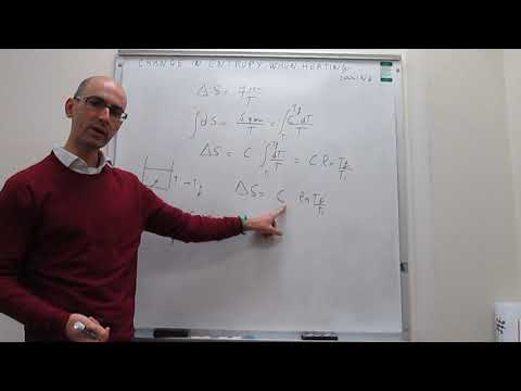 Change in entropy when heating/cooling