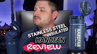 HandFan 24oz & 12oz Insulated Stainless Steel Water Bottle w/ Built-in Fan REVIEW