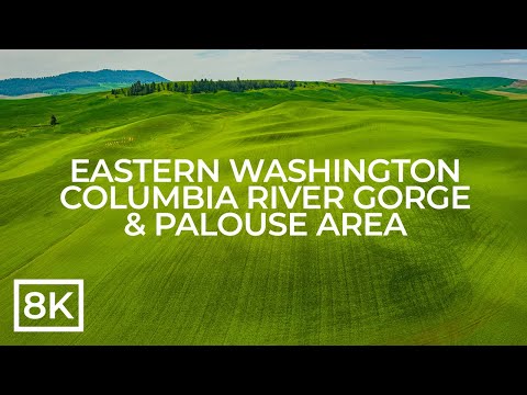 8K Aerial Views of Eastern Washington – Stunning Columbia River & Palouse Fields with Nature Sounds