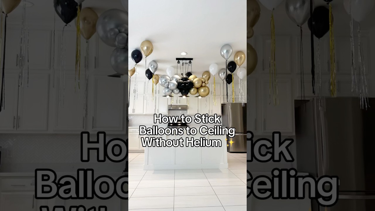 Balloon Tip 🎈 How to Stick Balloons to the Ceiling Without Helium | No Helium Balloon Decor Ideas