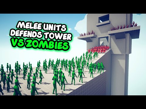 MELEE UNITS DEFENDS TOWER Vs ZOMBIES - TABS - Totally Accurate Battle Simulator