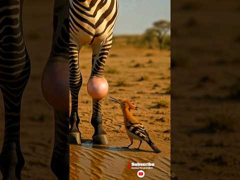 Hoopoe heals zebra 🐦🦓