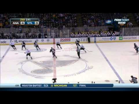 Nick Bonino wrist shot goal 4-0 Anaheim Ducks vs St. Louis Blues 12/7/13 NHL Hockey.
