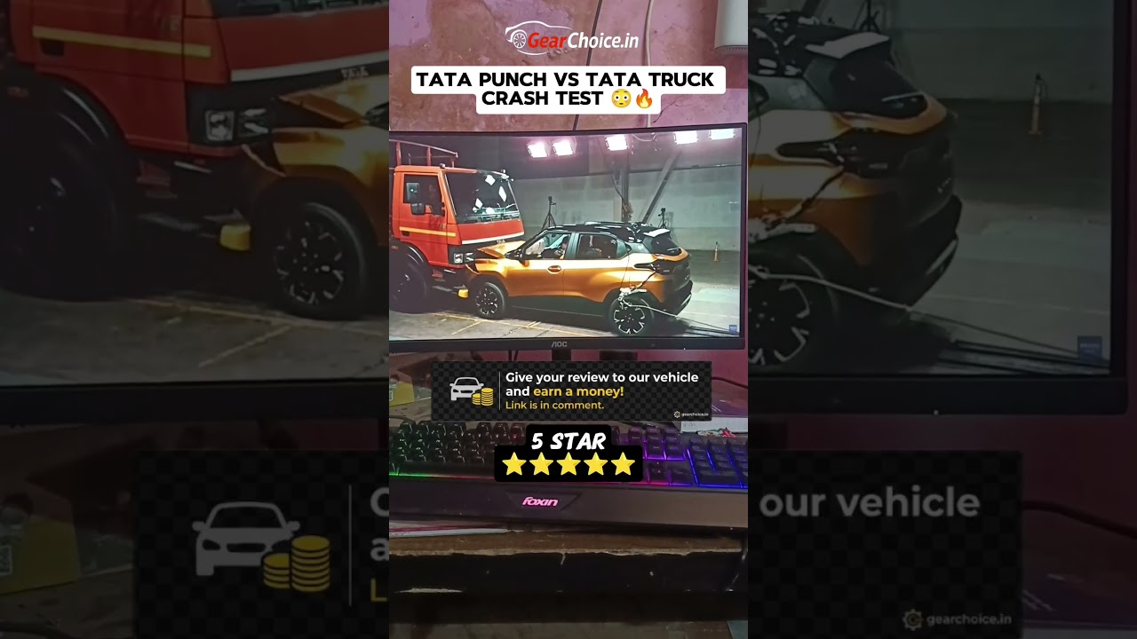 Tata Punch vs Tata Truck Crash Test