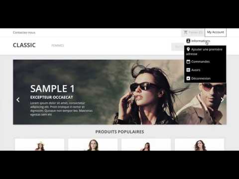 Login and account navigation - module Prestashop