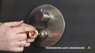 Hotbath Cobber CB012 inbouw thermostaat + inbouwdeel met 1 stopkraan geborsteld nikkel