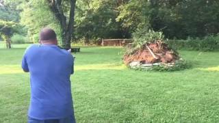 Starting a fire with Dragon's Breath shotgun rounds
