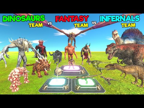 Infernals vs Fantasy vs Carnivore Dinosaurs - Animal Revolt Battle Simulator