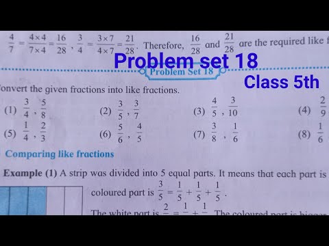 Problem set 18 class 5th maths | Fractions