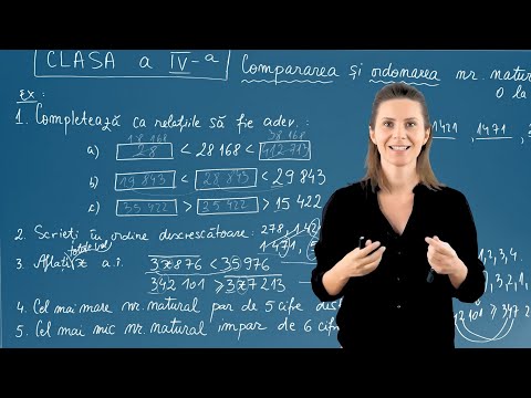 Compararea și ordonarea numerelor naturale de la 0 la 1 000 000 - Matematica - Clasa IV-a