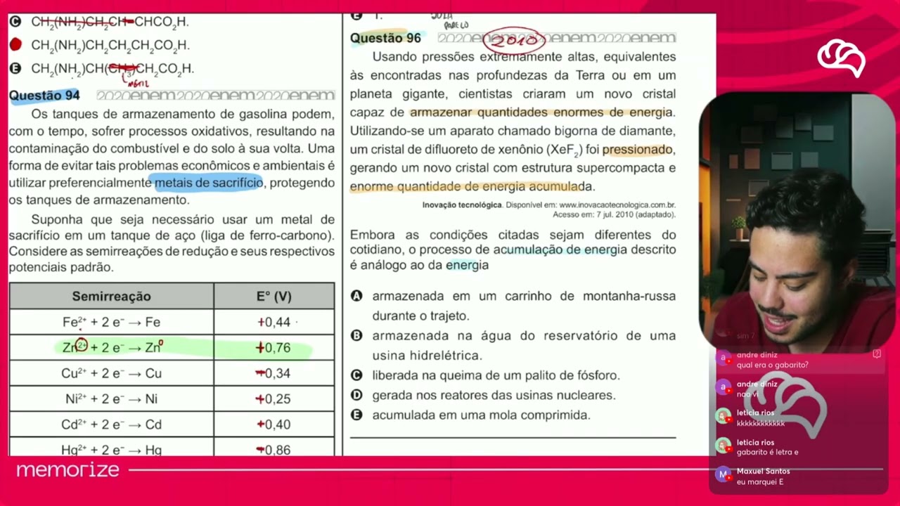 Resolução em Vídeo — Questão 96 ENEM 2020 PPL