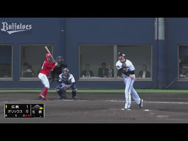 【ファーム】バファローズ・エップラー 素早い牽制でチャンス拡大を防ぐ!! 2019/4/28 B-C(ファーム)