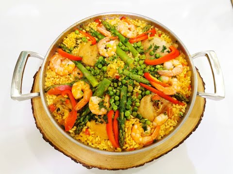 Paella de Pollo y Camarones....Recetas Fáciles y deliciosas
