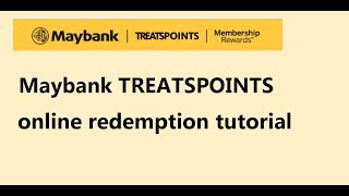How to redeem Maybank credit card point online