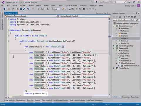JeremyBytes   C Generics   Part 1 Collections   YouTube360p