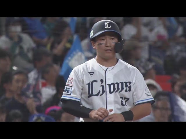 【6回裏】貴重な追加点!! ライオンズ・野村大樹 左中間を破るタイムリー3ベースヒット!!  2024年9月30日 埼玉西武ライオンズ 対 北海道日本ハムファイターズ