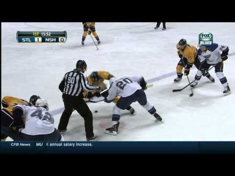 Ian Cole wicked wristah goal 1-0 St. Louis Blues vs Nashville Predators  3/6/14 NHL Hockey.
