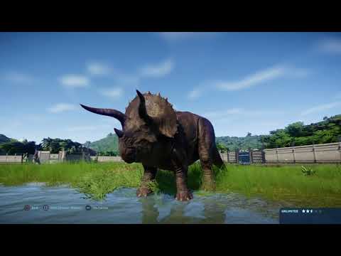 Jurassic World Evolution: Tyrannosaurus Rex vs Triceratops (Base Genome)